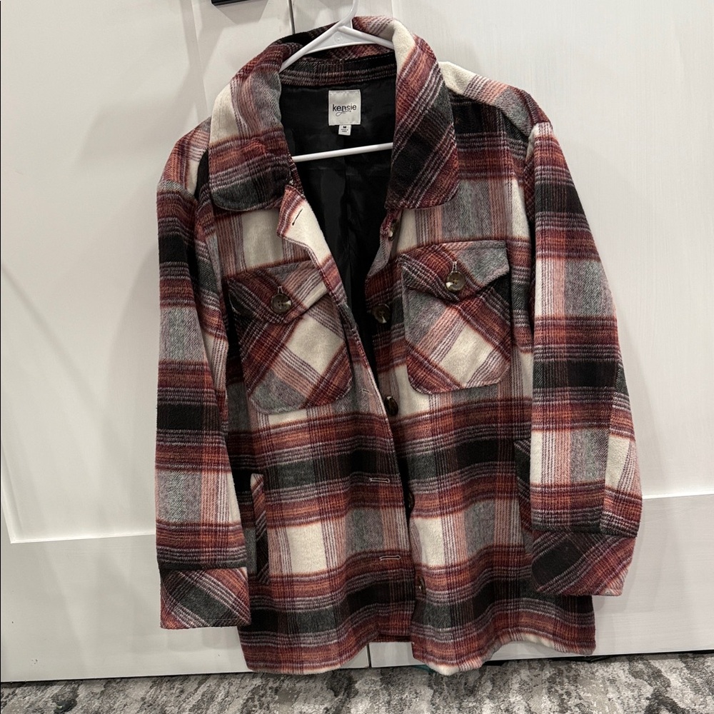 Plaid Button-Up Jacket - image 1